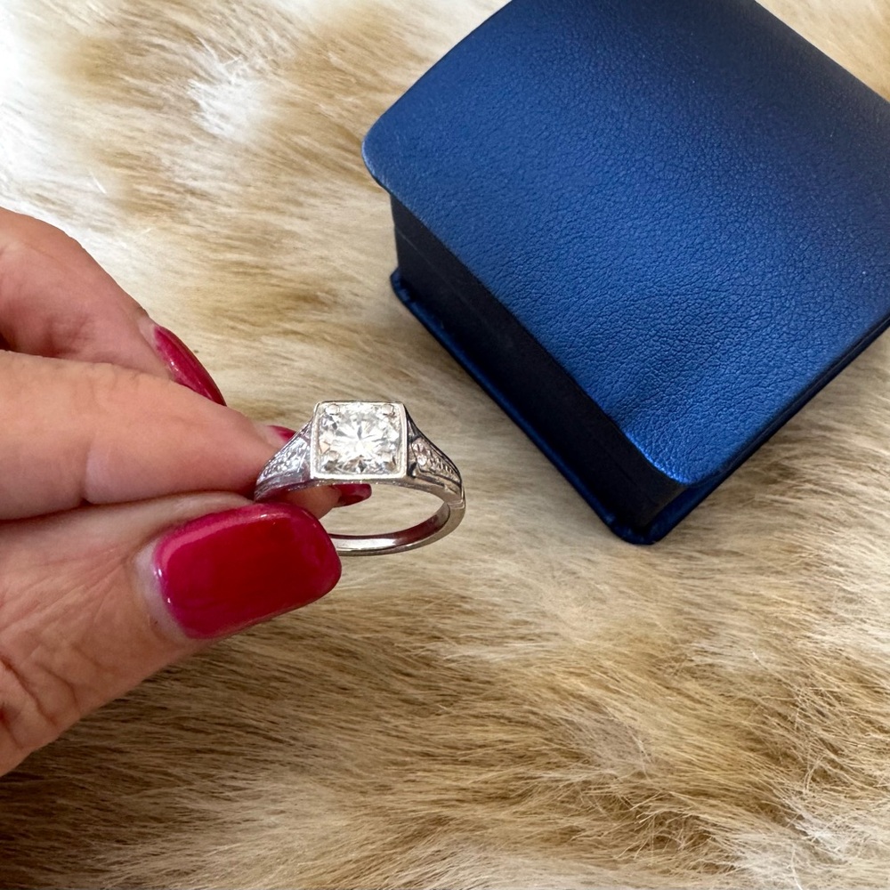 NWOT 935 silver & Moissanite engagement ring 5.75 - Picture 3 of 11
